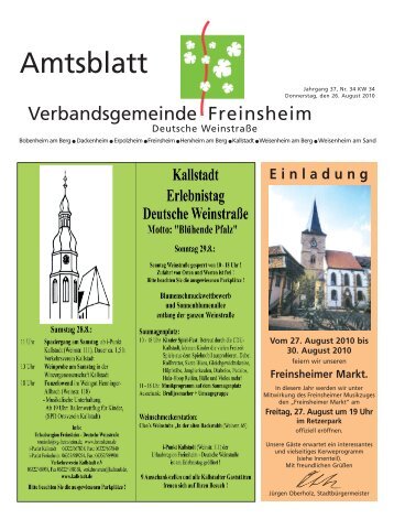 Amtsblatt - Verbandsgemeinde Freinsheim