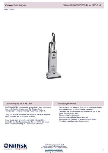 GU 305 - 355 - 355DUAL - 455DUAL - MeVi Reinigungstechnik GbR