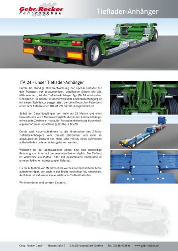 Tieflader-Anhänger - Gebr. Recker GmbH