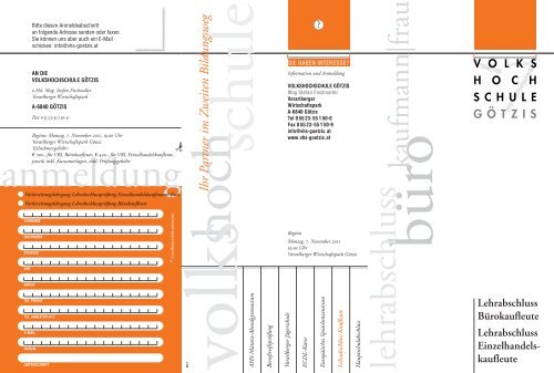 Flyer Lehrabschluss 09-2004 - Volkshochschule Götzis