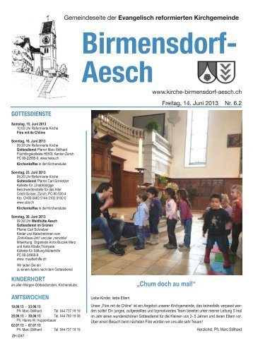 GS Nr 6.2 farbig - Reformierte Kirche Birmensdorf-Aesch