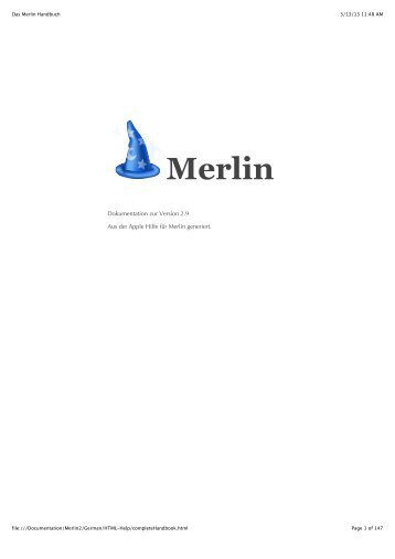 Das Merlin Handbuch - ProjectWizards