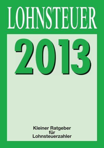 Lohnsteuer 2013 - Ministerium der Finanzen