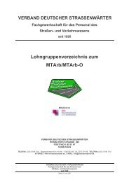 MTArb Lohngruppenverzeichnis - VDStra.-Fachgewerkschaft der ...