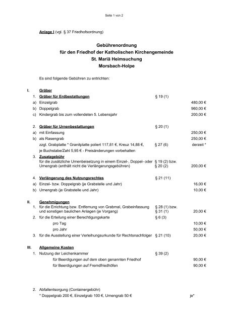 Gebührenordnung (PDF-Format) - Begegnung-im-Netz