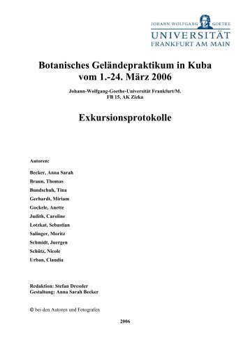 Botanisches Geländepraktikum in Kuba vom 1.-24 ... - Senckenberg