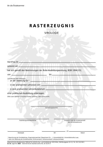 Rasterzeugnis alt - Österreichische Ärztekammer