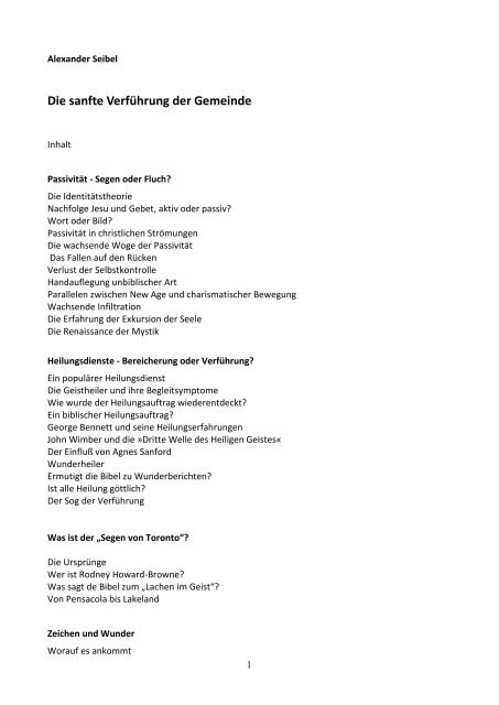 Die Sanfte Verfuhrung Der Gemeinde Alexander Seibel