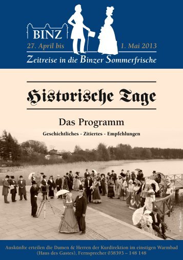 Historische Tage - Kurverwaltung Ostseebad Binz