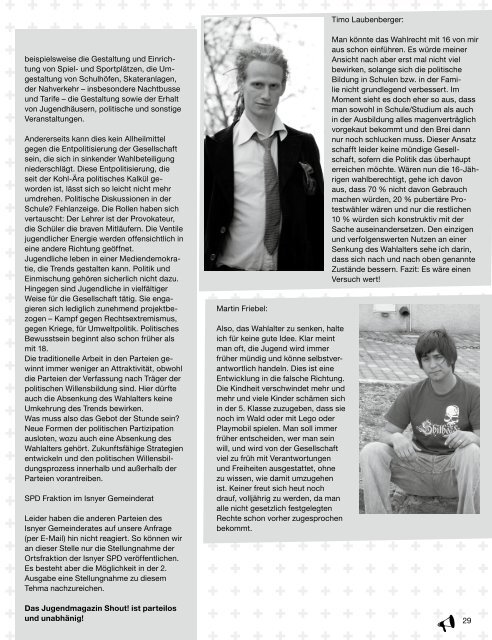 Ausgabe 2009-01 - Shout unerhört - Jugendmagazin | Aktuelles