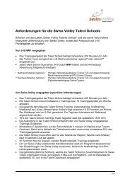 Anforderungen für die Swiss Volley Talent Schools