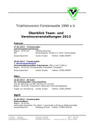 und Vereinsveranstaltungen 2013 - Triathlonvereins Fürstenwalde ...