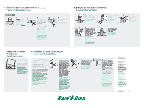 Installation des T-Stück-Durchfluss-Sensors T Parçası ... - Rain Bird