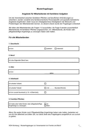 Fragebogen für Mitarbeiter/innen - kda Bayern