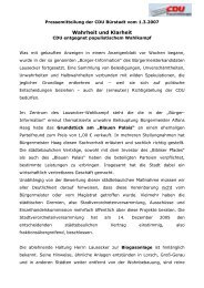 Presseinformation zum Wahlkampf - CDU Stadtverband Bürstadt