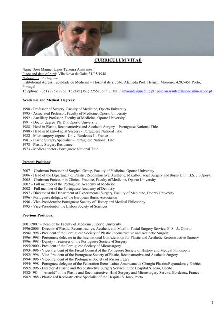 curriculum vitae fmup curriculum vitae fmup