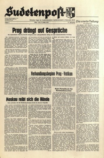 Prag drängt auf Gespräche - Sudetenpost