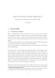 Kurzer roter Faden zu Lineare Algebra I& II