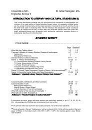 STUDENT SCRIPT - Englisches Seminar II - Universität zu Köln