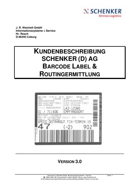 Barcodelabel Version 3 0 Neu Schenker Deutschland Ag