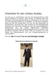 Checkliste für den Umbau-Ausbau