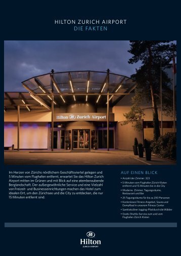Factsheet Hilton Zurich Airport (pdf - 596kb) - Apart-Hotel - operated ...