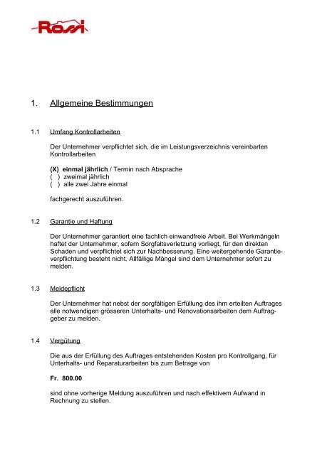 finden Sie einen Mustervertrag "Flachdach-Kontrollarbeiten" (pdf-file ...