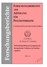 Wirksamkeitsprüfung eines gruppenpsychotherapeutischen ...