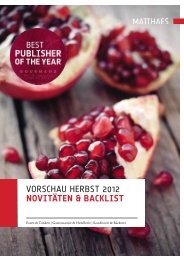 Vorschau herbst 2012 NovitäteN & Backlist - Matthaes Verlag GmbH
