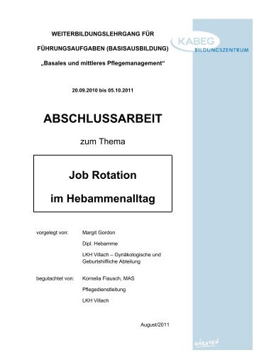 ABSCHLUSSARBEIT - KABEG