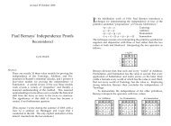 Paul Bernays' Independence Proofs