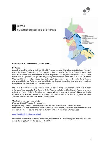 Projektinfo Kulturhauptstadtteil des Monats (PDF) - Linz09