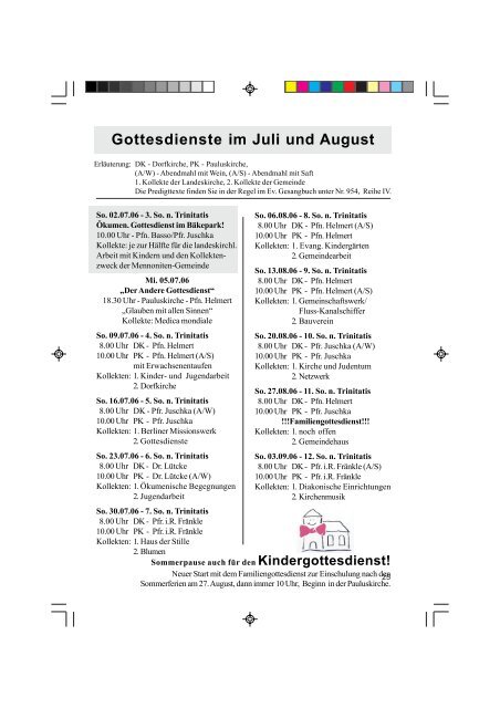 Paulusbrief-2006-07 - Ev. Paulusgemeinde Lichterfelde