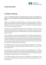 In robuster Verfassung Presse-Information