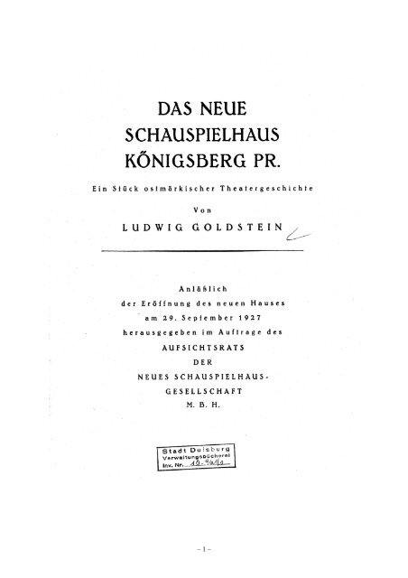 Textteil der Festschrift - Kultur in Ostpreußen