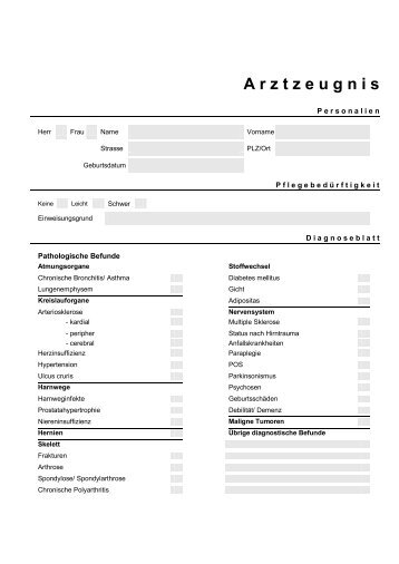 Arztzeugnis - FELDHEIM