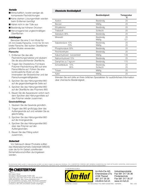 Datenblatt - Im-Hof + Cie AG