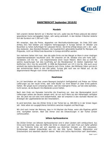 MARKTBERICHT September 2010/02 - Moll Marzipan GmbH