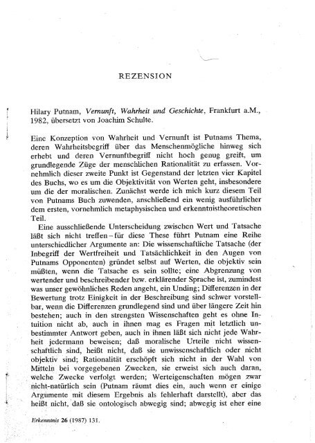 Rezension zu Peter Bieri (Hrsg.) Analytische Philosophie des Geistes