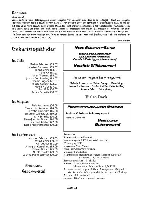 Ausgabe 02/2013 - RUHRPOTT-REITER eV