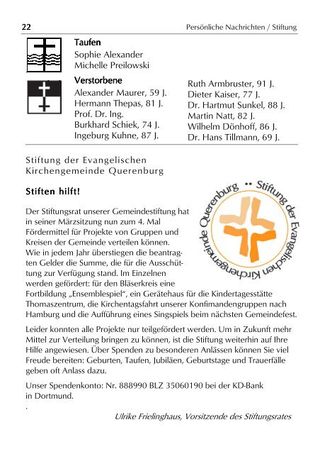 Gemeindebrief III-2013 der Ev. Kirchengemeinde Querenburg ...