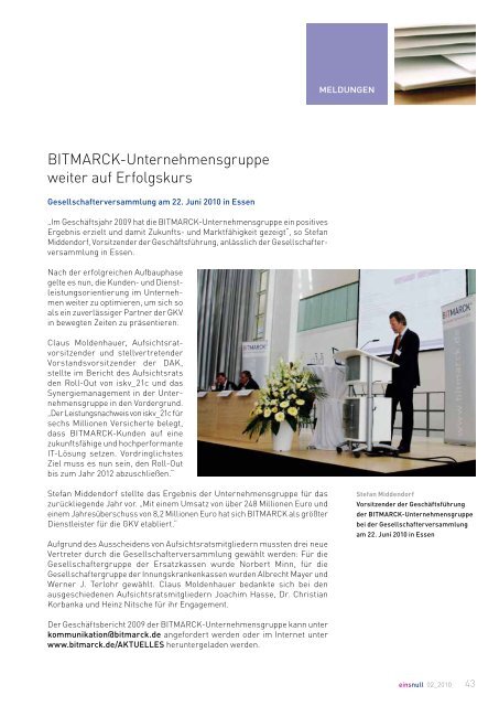 SBK im Umstellungs- projekt zu iskv_21c - Bitmarck Holding GmbH