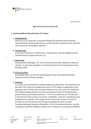 Anwälte in Ghana - Laenderschwerpunkte.de