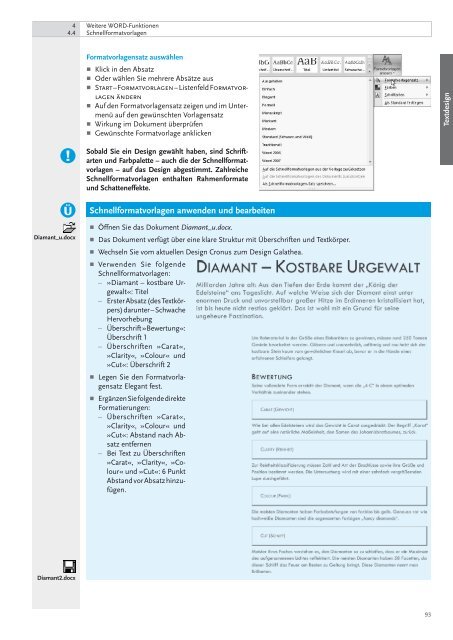 4.4 Schnellformatvorlagen