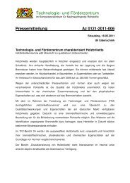 Technologie Pressemitteilung Technologie- und ... - TFZ - Bayern