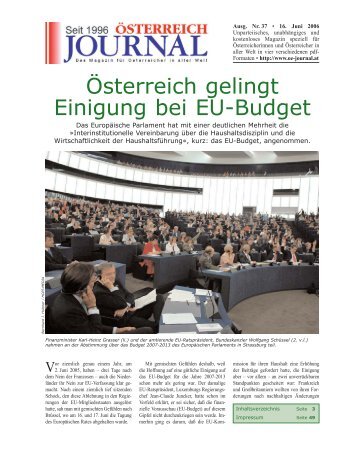 Österreich gelingt Einigung bei EU-Budget - Österreich Journal