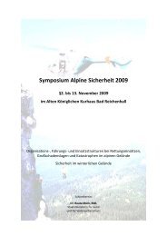 Symposium Alpine Sicherheit 2009 vom 12. - 13.11.2009 in Bad ...