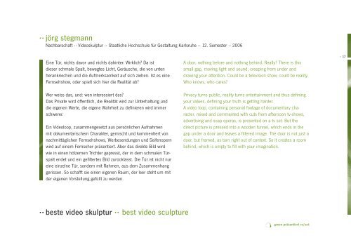 Austellungskatalog TDK Time Warp green presents RE/ACT 2006