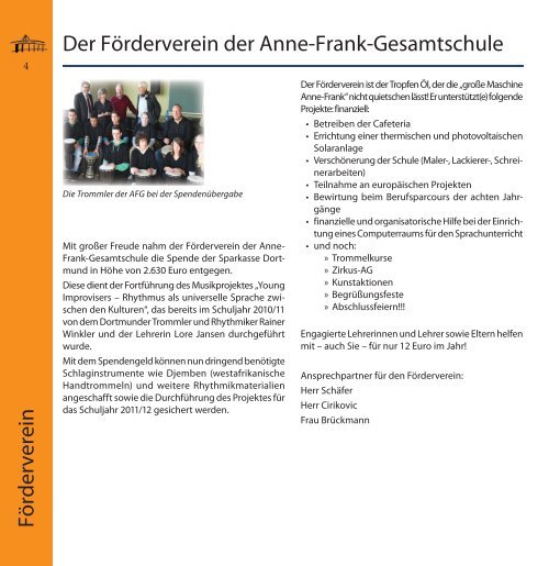 Schulbroschüre - Anne-Frank-Gesamtschule