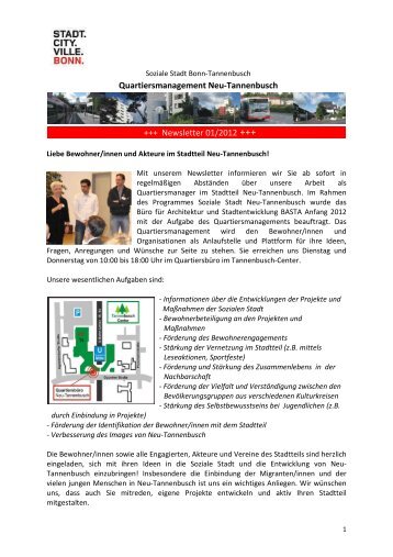 +++ Newsletter 01/2012 +++ .. Quartiersmanagement Neu ... - BASTA